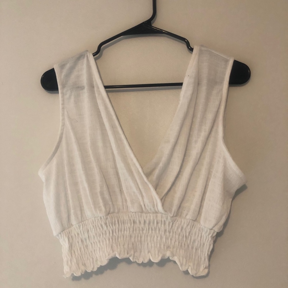White cropped blouse
